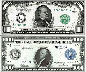 Billetes de 1000 dólares