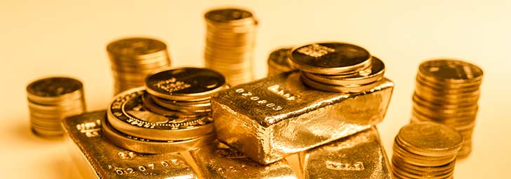 Gold bullions and coins