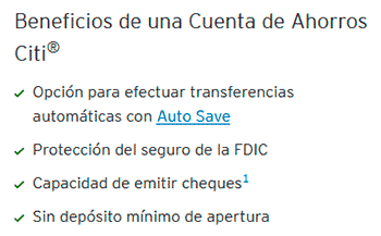 Cuenta de Ahorros Citibank