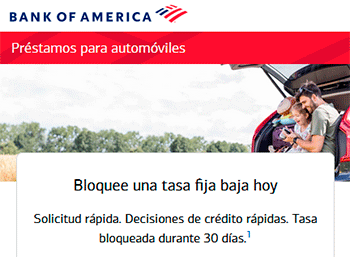 Préstamo Auto de Bank of America