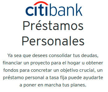 Préstamo personal de Citibank
