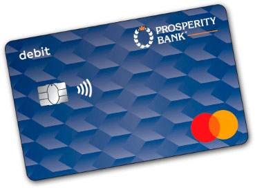 Tarjeta de débito del banco Prosperity